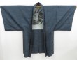 Photo6: 4421T07z610 Vintage Japanese Kimono Silk Men's HAORI Dragon Blue-Gray (6)