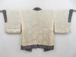 Photo8: 4421T08z500 Vintage Japanese Kimono Silk HAORI Flowers Steel blue (8)