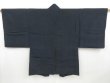 Photo4: 4421T10z700 Vintage Japanese Kimono Silk Men's HAORI Mt.Fuji Dark navy (4)