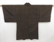 Photo4: 4421T11z900 Vintage Japanese Kimono Silk Men's HAORI Horse Dark brown (4)