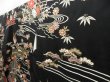 Photo2: 4421T12z1620  Japanese Kimono Silk FURISODE Royal cart Black (2)