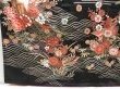 Photo6: 4421T12z1620  Japanese Kimono Silk FURISODE Royal cart Black (6)