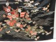 Photo7: 4421T12z1620  Japanese Kimono Silk FURISODE Royal cart Black (7)