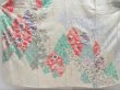 Photo5: 4421T13z960 Vintage Japanese Kimono Silk FURISODE Flowers Off-white (5)