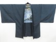 Photo5: 4423T01z660 Vintage Japanese Kimono Silk Men's HAORI Dragon Dark navy (5)