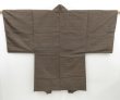 Photo4: 4423T02z480 Vintage Japanese Kimono Silk Men's Oshima HAORI  Brown-Gray (4)