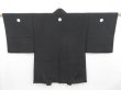 Photo4: 4423T03z580 Vintage Japanese Kimono Silk Men's HAORI  Black (4)