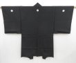 Photo3: 4423T06z690 Vintage Japanese Kimono Silk Men's HAORI Jigami Black (3)