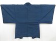 Photo3: 4423T08z550 Vintage Japanese Kimono Silk Men's HAORI Island Dark blue (3)