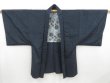 Photo4: 4423T09z530 Vintage Japanese Kimono Silk Men's HAORI Old coins Navy (4)