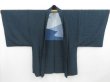 Photo4: 4423T11z860 Vintage Japanese Kimono Silk Men's HAORI  Dark cyan (4)