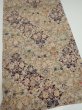 Photo2: 4A01z60  Japanese Kimono Crepe Silk  FABRIC Flowers Light brown 40.2x14.2 (2)