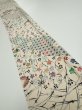 Photo1: 4A08z50  Japanese Kimono Silk  FABRIC Folding fan Off-white 63.0x7.2 (1)