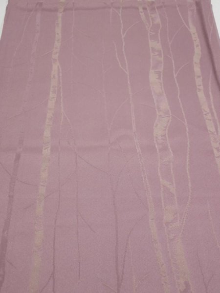 Photo1: 4A02z70  Japanese Kimono Silk  FABRIC Grove Light purple 44.9x14.0 (1)