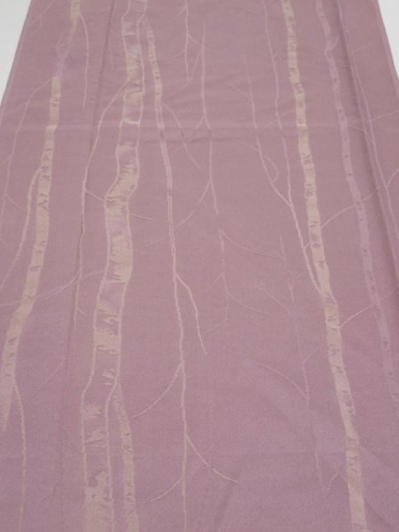 Photo1: 4A04z100  Japanese Kimono Silk  FABRIC Grove Light purple 64.6x14.0 (1)