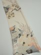 Photo2: 4A07z50  Japanese Kimono Silk  FABRIC Plum tree Off-white 59.1x7.5 (2)