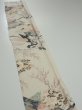 Photo3: 4A07z50  Japanese Kimono Silk  FABRIC Plum tree Off-white 59.1x7.5 (3)