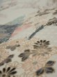 Photo4: 4A07z50  Japanese Kimono Silk  FABRIC Plum tree Off-white 59.1x7.5 (4)