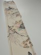 Photo3: 4A08z50  Japanese Kimono Silk  FABRIC Plum tree Off-white 59.1x7.5 (3)