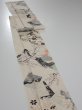 Photo3: 4A09z60  Japanese Kimono Silk  FABRIC Plum tree Off-white 80.3x6.7 (3)