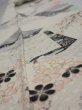 Photo4: 4A09z60  Japanese Kimono Silk  FABRIC Plum tree Off-white 80.3x6.7 (4)