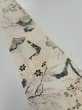 Photo1: 4A10z30  Japanese Kimono Silk  FABRIC Plum tree Off-white 37.0x6.9 (1)