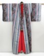 Photo8: 4427T01z530 Vintage Japanese Kimono Silk  MEISEN KOMON Lavender blue (8)