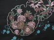 Photo4: 4427T05z530 Vintage Japanese Kimono Silk HAORI Embro Yukiwa Black (4)