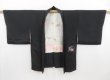 Photo5: 4427T05z530 Vintage Japanese Kimono Silk HAORI Embro Yukiwa Black (5)