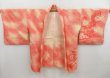 Photo5: 4427T06z530 Vintage Japanese Kimono Silk SHIBORI HAORI Flowers Orangered (5)