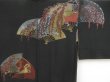 Photo3: 4427T08z500 Vintage Japanese Kimono Silk HAORI Folding fan Black (3)