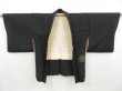 Photo6: 4427T10z550 Vintage Japanese Kimono Silk HAORI Chrysanthemum Black (6)