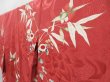 Photo2: 4427T12z840 Antique Japanese Kimono Silk TSUKESAGE Bamboo grass Red-Brown (2)