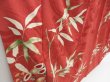 Photo3: 4427T12z840 Antique Japanese Kimono Silk TSUKESAGE Bamboo grass Red-Brown (3)