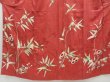 Photo5: 4427T12z840 Antique Japanese Kimono Silk TSUKESAGE Bamboo grass Red-Brown (5)