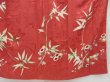 Photo7: 4427T12z840 Antique Japanese Kimono Silk TSUKESAGE Bamboo grass Red-Brown (7)