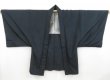 Photo2: 4428T01z590 Vintage Japanese Kimono Silk Men's HAORI  Dark navy (2)