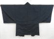 Photo3: 4428T01z590 Vintage Japanese Kimono Silk Men's HAORI  Dark navy (3)