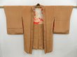 Photo5: 4428T04z470 Antique Japanese Kimono Silk HAORI Chrysanthemum Orange-Brown (5)