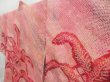 Photo2: 4428T05z390 Vintage Japanese Kimono Silk SHIBORI HAORI Leaf Red-Pink (2)