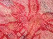 Photo4: 4428T05z390 Vintage Japanese Kimono Silk SHIBORI HAORI Leaf Red-Pink (4)