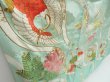 Photo3: 4428T07z1050 Vintage Japanese Kimono Silk FURISODE Crane Mint green (3)