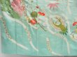 Photo6: 4428T07z1050 Vintage Japanese Kimono Silk FURISODE Crane Mint green (6)