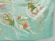 Photo7: 4428T07z1050 Vintage Japanese Kimono Silk FURISODE Crane Mint green (7)