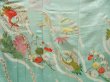 Photo8: 4428T07z1050 Vintage Japanese Kimono Silk FURISODE Crane Mint green (8)