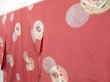 Photo2: 4428T09z640 Vintage Japanese Kimono Silk KOMON Flower Red-Brown (2)