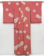 Photo8: 4428T09z640 Vintage Japanese Kimono Silk KOMON Flower Red-Brown (8)