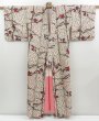 Photo8: 4428T10z680 Vintage Japanese Kimono Silk MEISEN KOMON Branch Off-white (8)