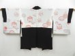 Photo7: 4429T01z600 Vintage Japanese Kimono Silk HAORI Embro Flower cart Black (7)