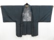 Photo5: 4429T02z600 Vintage Japanese Kimono Silk Men's HAORI Pine Navy-Gray (5)